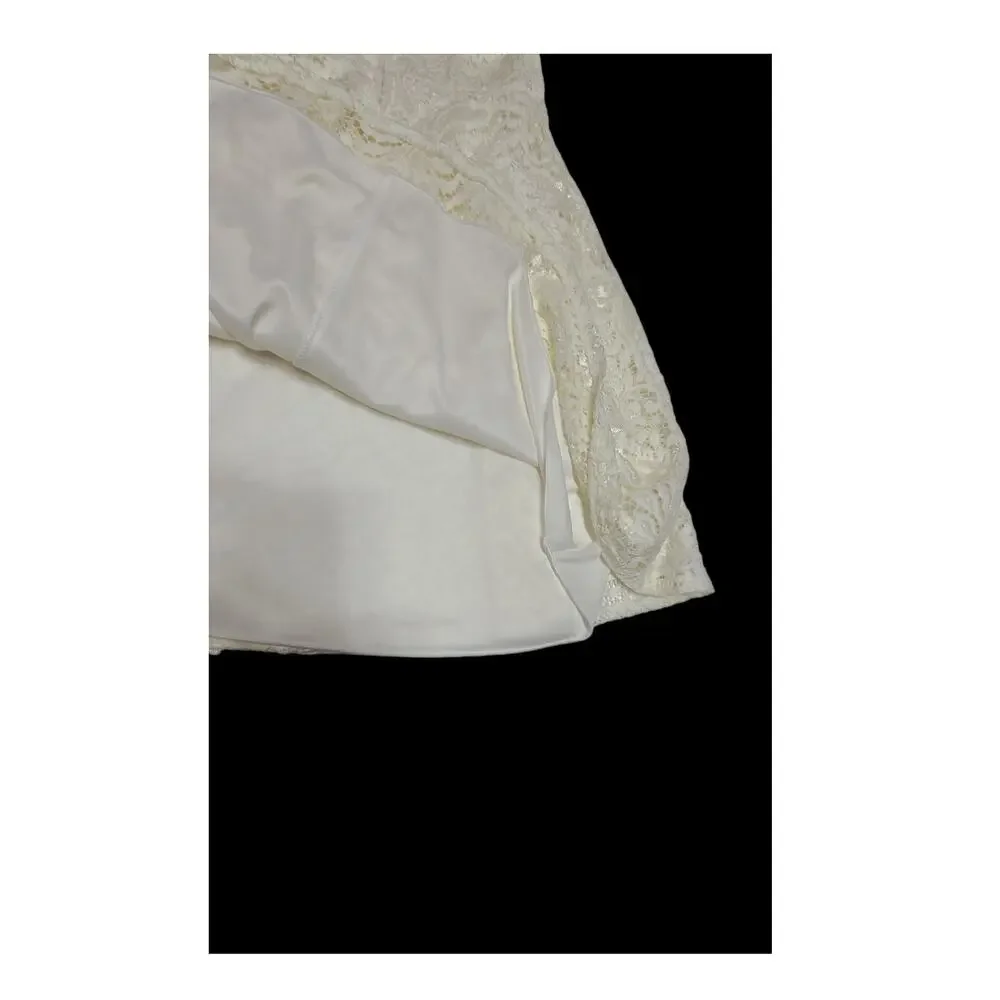 B Darlin Off white lace cold shoulder fit and flare dress women's 3/4 NWT - Picture 6 of 8